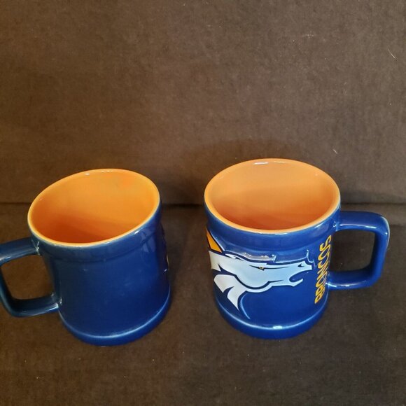 Pair Blue Denver Broncos‎ Ceramic Coffee Mugs Cups NFL - Picture 10 of 11
